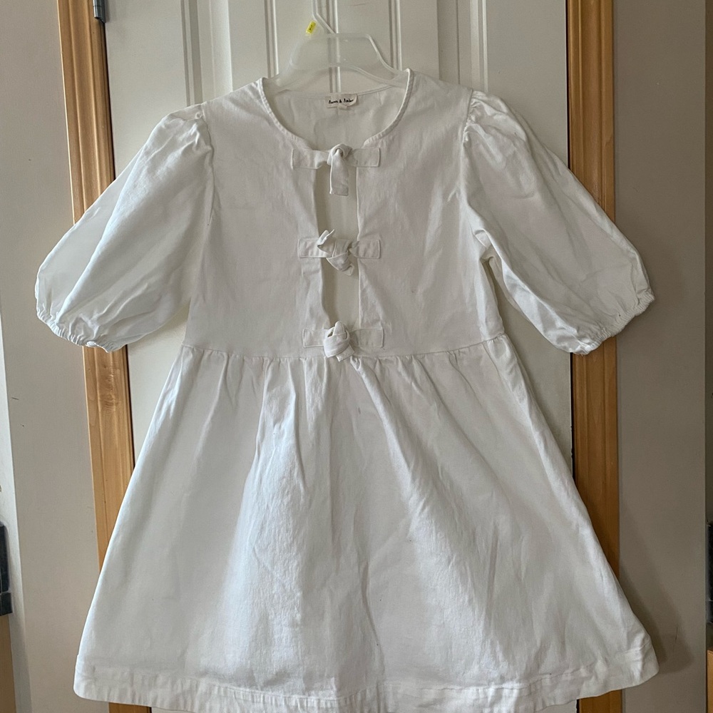 White Puff Sleeve Dress – Aaron & Amber (Size S)